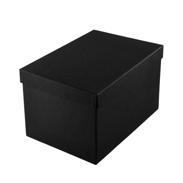 Black lidded cardboard gift box