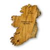 A handmade Ireland Wood Map Wall Decor with 'There's no Place like home' engraved on, in old Irish font.